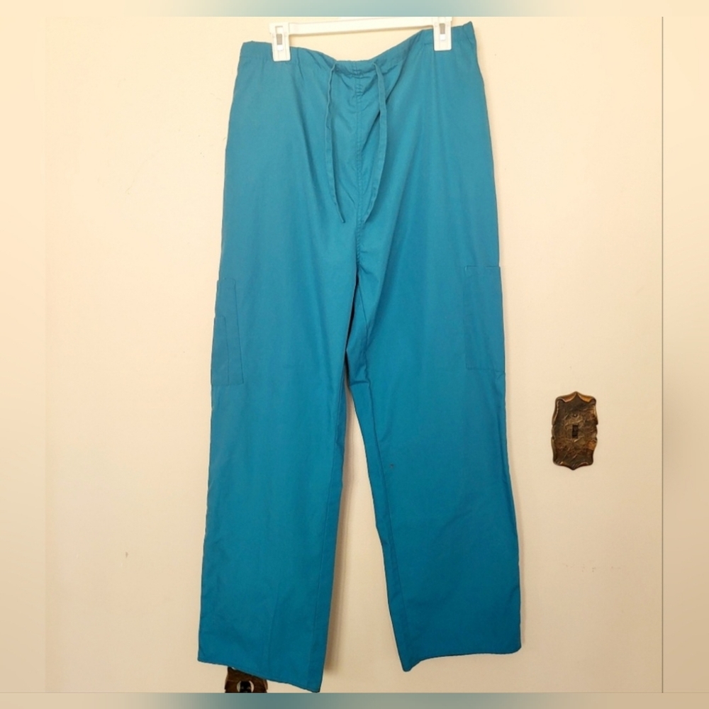 Women's M&M Pants Set Size XL Blue Teal Uniform Medical Scrubs Drawstring